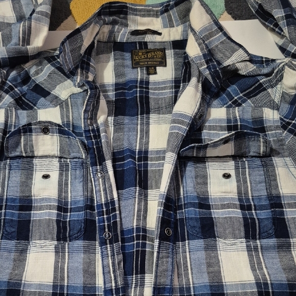 Lucky Brand "True Indigo" Classic Fit Flannel Shirt. - Picture 4 of 7